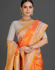 Orange Banarasi Saree