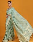Pastel Green Tissue Saree