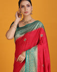 Red Blended Silk Saree