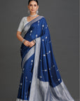 Royal Blue Crepe Saree