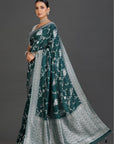 Green Crepe Saree