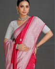 Pink Crepe Saree