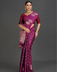 Plum Banarasi Saree