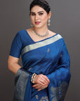 Blue Silk Kanjivaram Saree