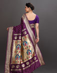 Deep Purple Silk Paithani Saree