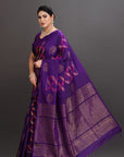 Purple Soft Silk Handwoven Kanjivaram Saree