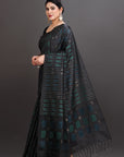 Black Soft Silk Handwoven Kanjivaram Saree
