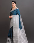 Blue Soft Silk Handwoven Kanjivaram Saree