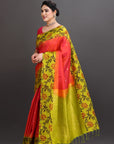 Red Soft Silk Handwoven Kanjivaram Saree