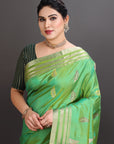 Green Soft Silk Handwoven Kanjivaram Saree