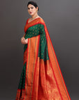 Bottle Green Silk Kanjivaram Saree