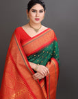 Bottle Green Silk Kanjivaram Saree