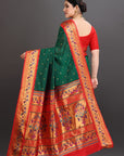 Bottle Green Silk Paithani Saree