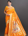 Mango Yellow Silk Paithani Saree