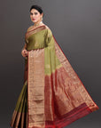 Mehendi Green Silk Kanjivaram Saree