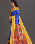 blue paithani saree