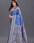 Blue Banaras Silk Saree
