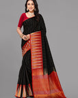 Black soft silk saree