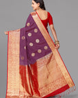 Dark gajari soft silk saree