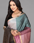 Earthy multicolor soft silk saree