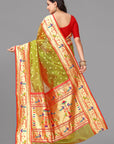 Mahendi organza paithani saree