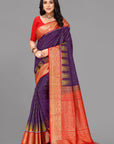 Purplish blue soft silk saree