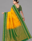 Mango yellow soft silk saree