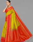 Parrot soft silk saree