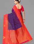 Wine purple soft silk saree