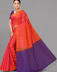 Orange soft silk saree