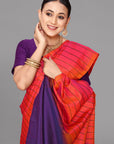 Orange soft silk saree