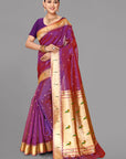 Majenta organza paithani saree