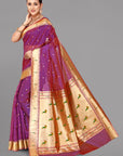 Majenta organza paithani saree