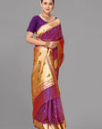 Majenta organza paithani saree