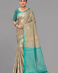 Chikoo beige soft silk saree