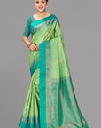 Pista green soft silk saree