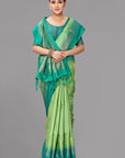 Pista green soft silk saree