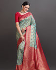 Sea green Soft Tissue Saree