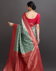 Sea green Soft Tissue Saree