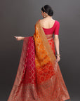 Multicolour Crepe Embroidered Saree