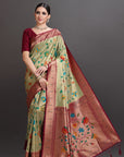 Pista Green Soft Tissue Saree