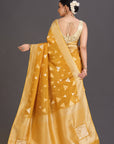 Mustard Gold Crepe Tissue Saree