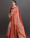 Peach Soft Tissue Saree