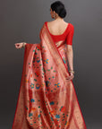 Peach Soft Tissue Saree