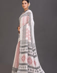 White Linen Saree