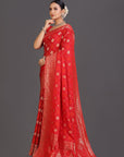 Red Georgette Bandhani Saree