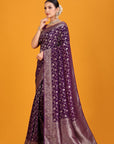 Magenta Crepe Saree