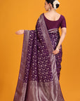 Magenta Crepe Saree