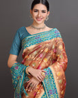 Rust Soft Tissue Saree