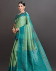 Pista Green Kanjivaram Soft Silk Saree